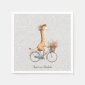 Bloemenfiets Giraffe servetten (Voorkant)
