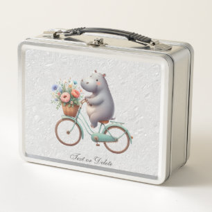 Bloemenfiets Hippo Metalen Lunchbox