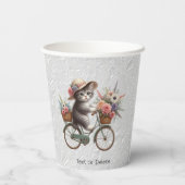 Bloemenfiets kitten papieren bekers (Achterkant)