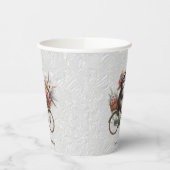 Bloemenfiets kitten papieren bekers (Links)