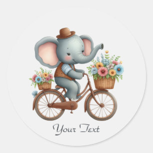 Bloemenfiets olifant Sticker
