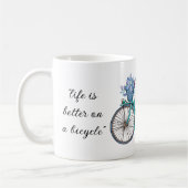 Bloemenfiets Waterverf Design Boho Chic Koffiemok (Links)