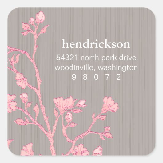 Bloemenfiliaal vierkant adreslabel vierkante sticker (Voorkant)