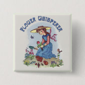 bloemenfluisteraar vierkante button 5,1 cm (Voorkant)