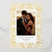 Bloemenfolie Zalig Kerstfeest Wenskaart Folie Feestdagenkaart (Voorkant)