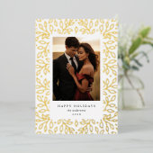 Bloemenfolie Zalig Kerstfeest Wenskaart Folie Feestdagenkaart (Staand Voorkant)