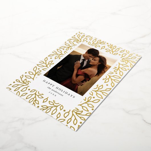 Bloemenfolie Zalig Kerstfeest Wenskaart Folie Feestdagenkaart (Gedraaid)