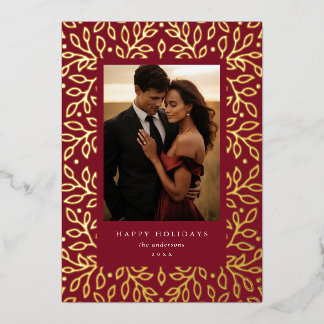 Bloemenfolie Zalig Kerstfeest Wenskaart Folie Feestdagenkaart