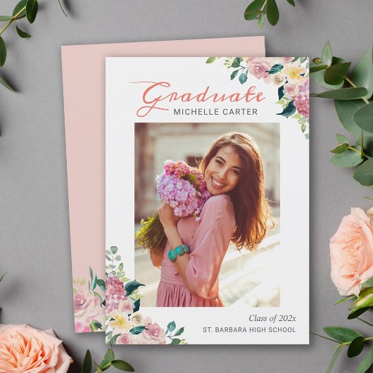 Bloemenfoto afstudeeraankondiging aankondiging