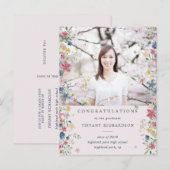 Bloemenfoto afstudeerfeest uitnodiging (Voorkant / Achterkant)
