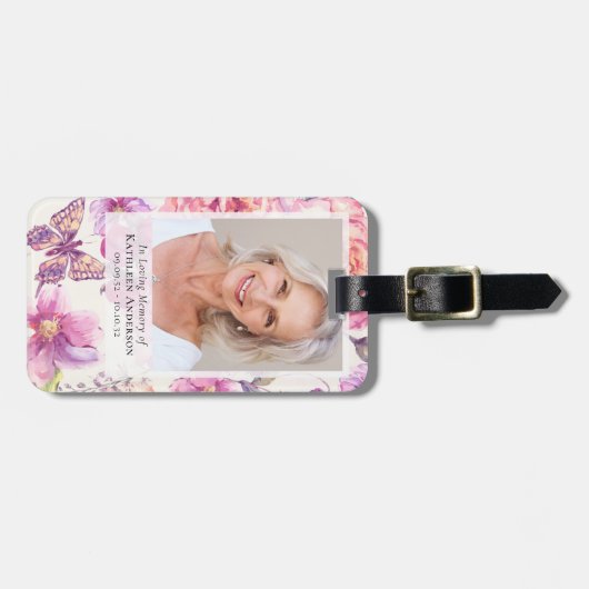 Bloemenfoto Begrafenisgebed Bagagelabel (Voorkant horizontaal)