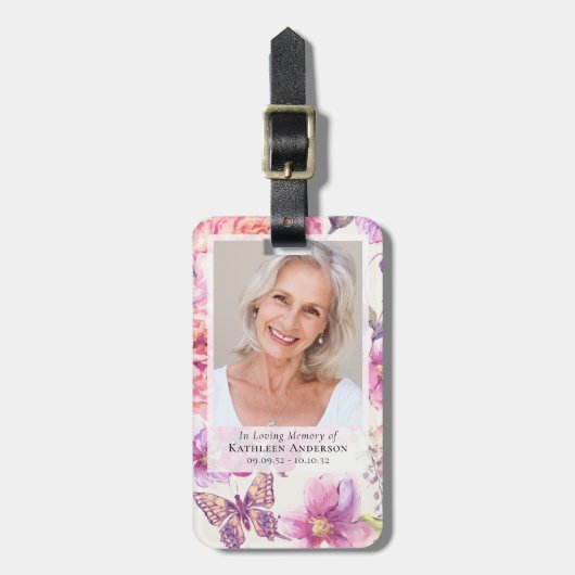 Bloemenfoto Begrafenisgebed Bagagelabel (Voorkant verticaal)