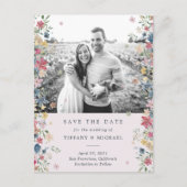 Bloemenfoto Bewaar de datum Aankondigingskaart (Voorkant)