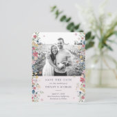 Bloemenfoto Bewaar de datum Aankondigingskaart (Staand voorkant)