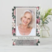 Bloemenfoto Keepsake Funeral Memorial Bedankkaart (Staand voorkant)