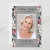  Bloemenfoto Keepsake Funeral Memorial Bedankkaart (Voorkant)