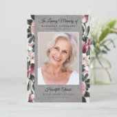  Bloemenfoto Keepsake Funeral Memorial Bedankkaart (Staand voorkant)