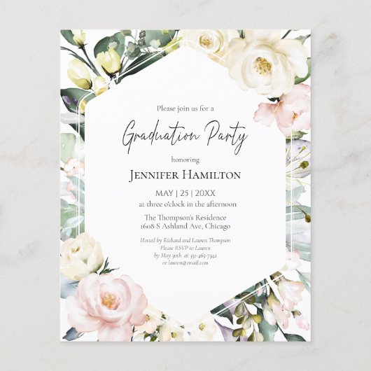 Bloemenfoto Medical Graduation Party Uitnodiging (Achterkant)