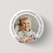  Bloemenfoto Memorial Keepsake begrafenis Ronde Button 3,2 Cm (Voorkant)