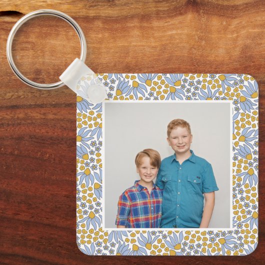 Bloemenfoto Monogram Sleutelhanger (Voorkant)