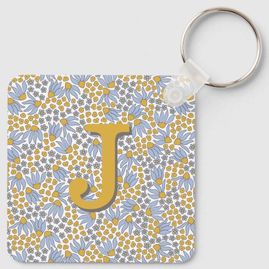 Bloemenfoto Monogram Sleutelhanger (Achterkant)