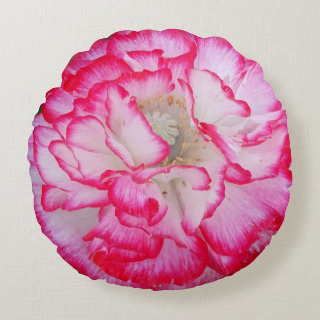 Bloemenfoto Realistische roze klaproos bloem Rond Kussen (Voorkant)