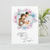 *~* Bloemenfoto RSVP + QR  AR6 Trouwen In Kaart (Staand voorkant)