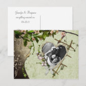  bloemenfoto Sla de datum op Aankondigingskaart (Voorkant / Achterkant)