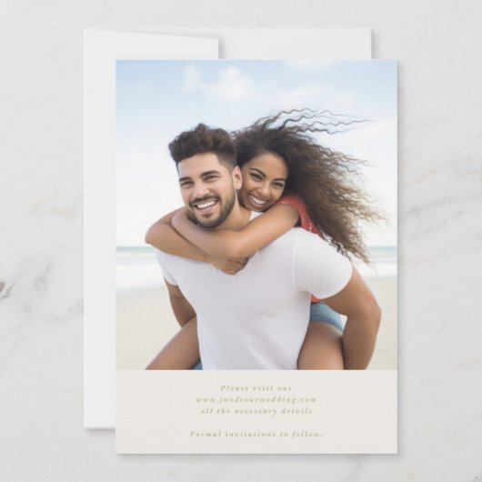 Bloemenfoto Subtiel lijst Save the Date Wedding Kaart (Achterkant)