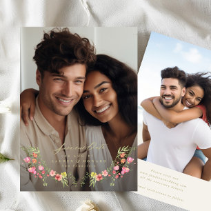 Bloemenfoto Subtiel lijst Save the Date Wedding Kaart