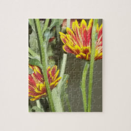 Bloemenfoto van bezoek legpuzzel