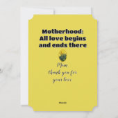 Bloemenfoto van gele iris | Moederdag citaat Feestdagenkaart (Achterkant)