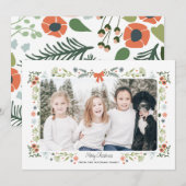 Bloemenfoto Vrolijke kerstkaarten Feestdagenkaart (Voorkant / Achterkant)