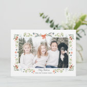 Bloemenfoto Vrolijke kerstkaarten Feestdagenkaart (Staand voorkant)