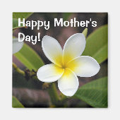 Bloemenfoto Witte en gele Moederdag Magneet (Voorkant)