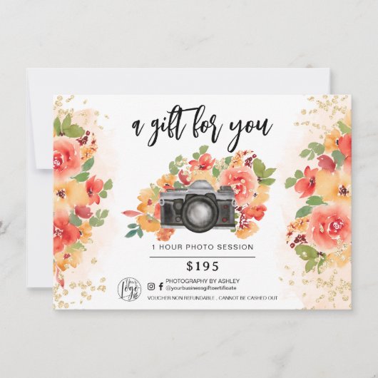 Bloemenfotograaf Goud Cadeaubon logo (Voorkant)