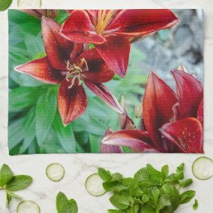 Bloemenfotografie, Red Stargazer Lily Theedoek