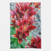 Bloemenfotografie, Red Stargazer Lily Theedoek (Verticaal)