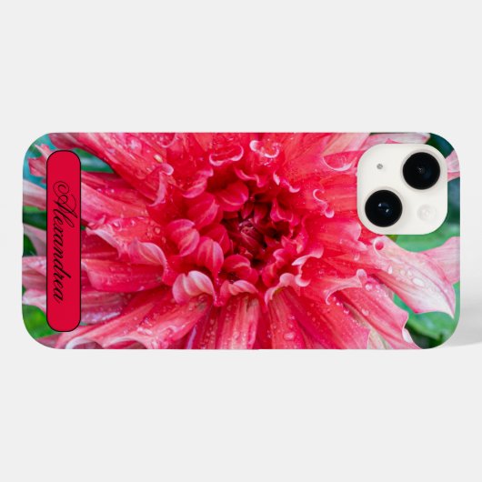 Bloemenfotografie, roze dahlia Case-Mate iPhone case (Achterkant (horizontaal))