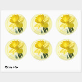 Bloemenfotografie Yellow Daffodil Natuur Pic Ronde Sticker (Vel)