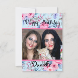 bloemenfotokaart Happy Birthday kaart voor haar