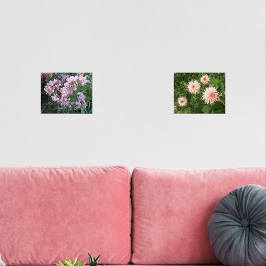 Bloemenfotoprint set van twee afbeeldingen prints (Woonkamer)