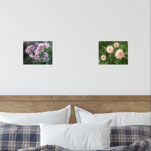 Bloemenfotoprint set van twee afbeeldingen prints (Slaapkamer)