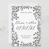 Bloemenframe Z&W BEVESTIG DE DATUM AANGEPASTE FOTO Save The Date (Voorkant)