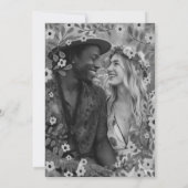 Bloemenframe Z&W BEVESTIG DE DATUM AANGEPASTE FOTO Save The Date (Achterkant)