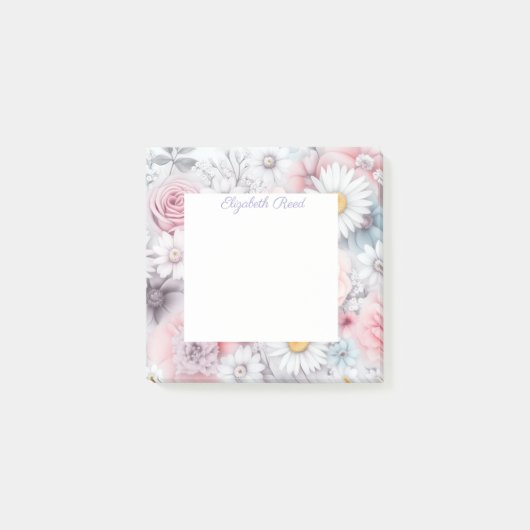 Bloemengaard Elegante Gedempte Klassieke Bloemen Post-it® Notes (Voorkant)