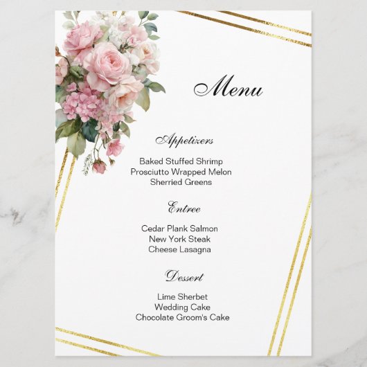 Bloemengastlijstkaart Menu (Voorkant)