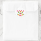 Bloemengeborduur ronde sticker (Tas)