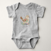 Bloemengeborduurde gouden baby-body Little Bird Romper (Voorkant)