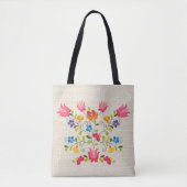 Bloemengeborduurwerk Tote Bag (Voorkant)